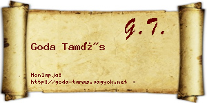 Goda Tamás névjegykártya